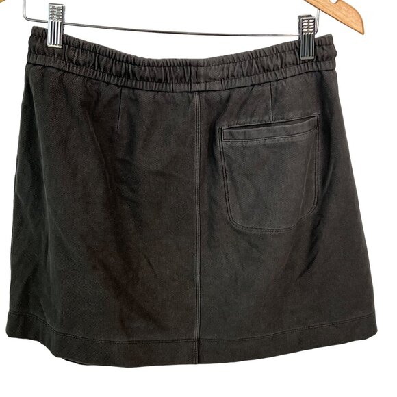 Athleta Skirt Size 4 Gray Elastic Waist Mini Skirt Zipper Pockets Cotton Spandex - Picture 2 of 7
